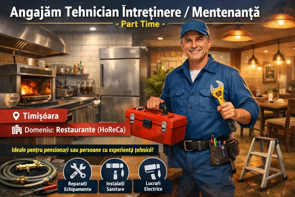 Tehnician Întreținere   Mentenanță   Part Time