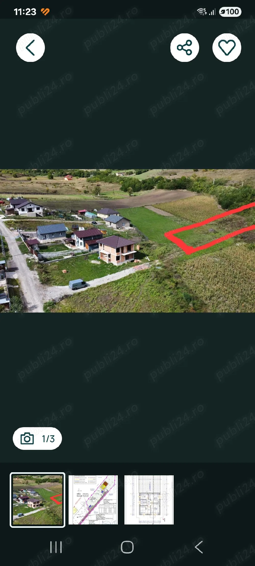 Teren 1400mp+aut c-tie casa P+E Apahida-Corpadea 35 eur,  mp neg