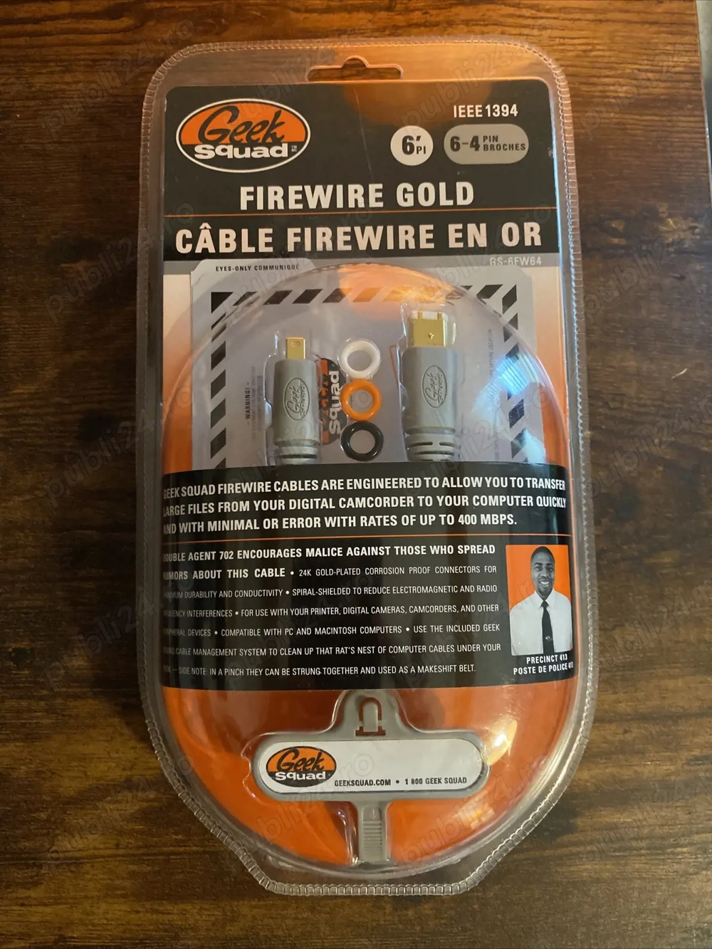 Cablu Firewire 6 Pini la 4 Pini IEEE1394 Gold Plated Connectors 1.8m Sigilat