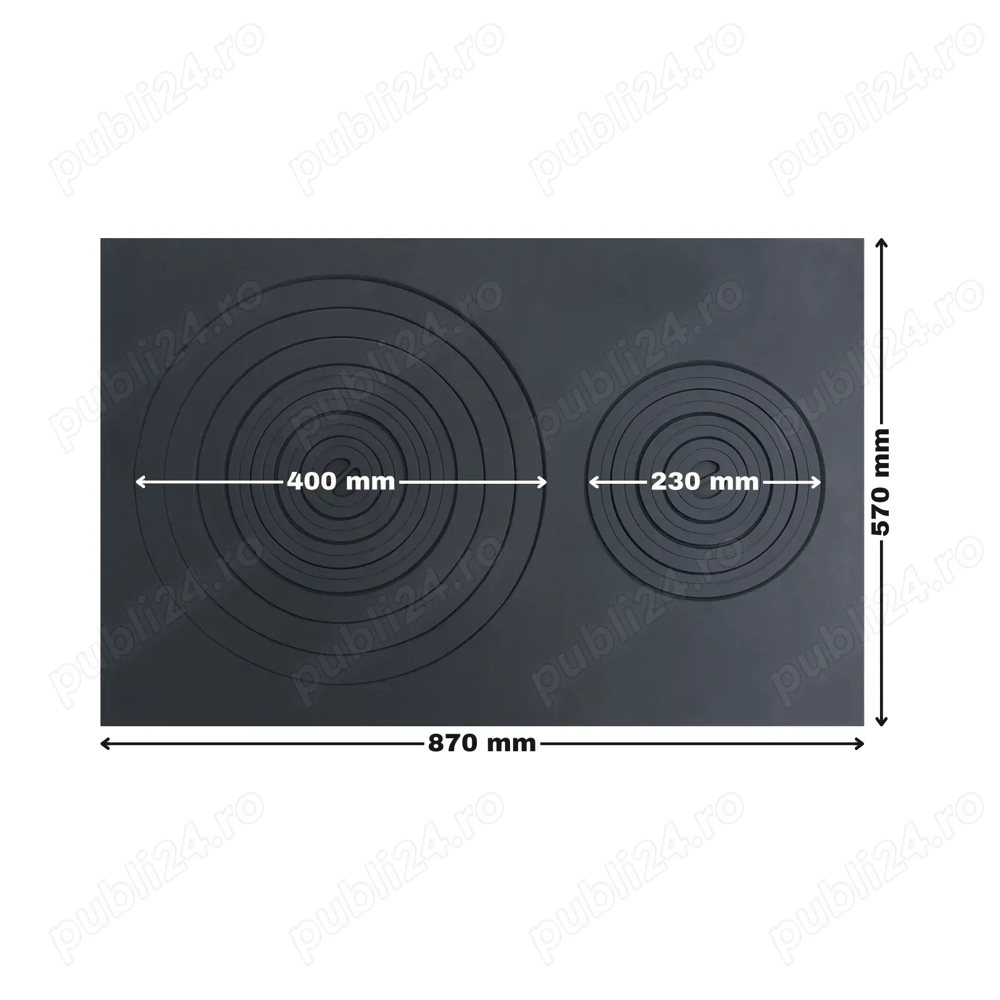  Plita din fonta cu doua ochiuri 870 mm L x 570 mm l
