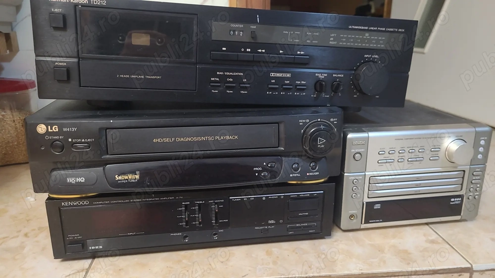 Ampli. Kenwood,  Denon., deck Harman kardon. Video LG