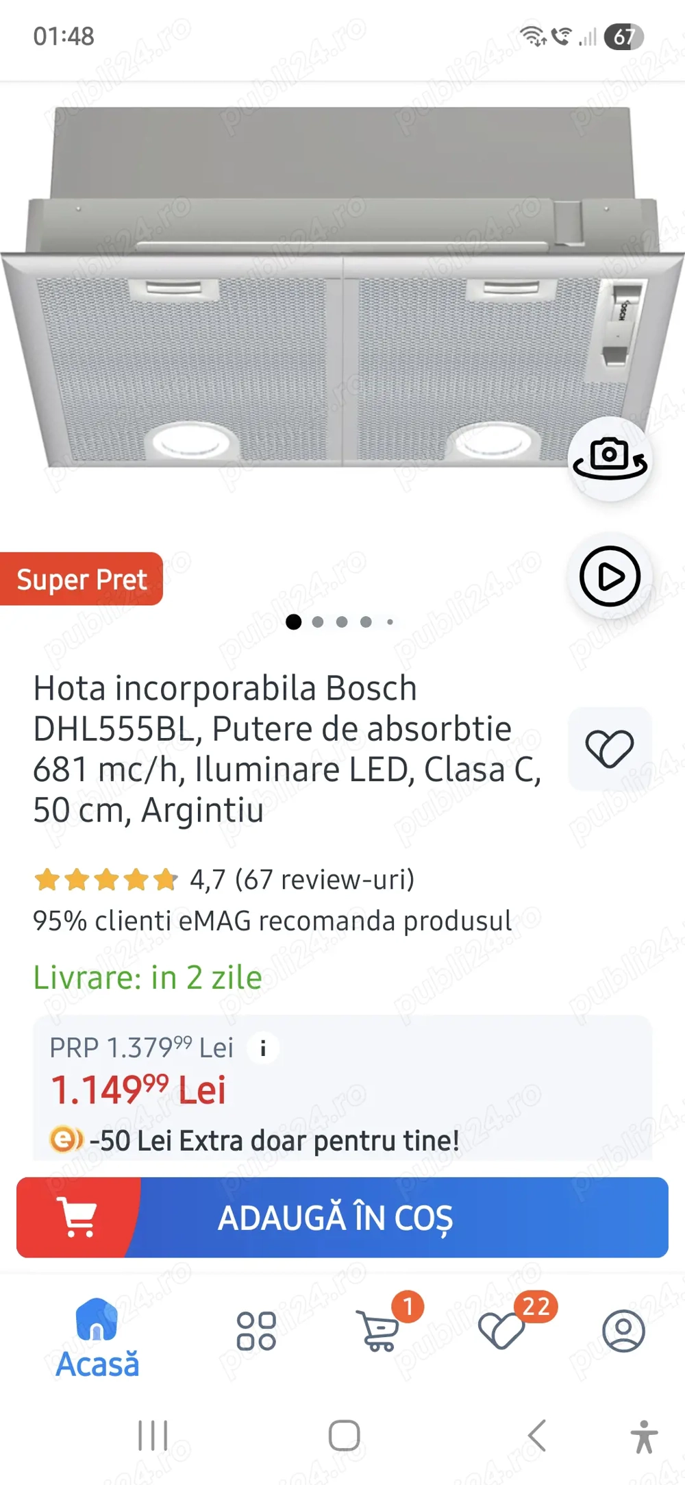 Hotă Bosch-2 motoare 