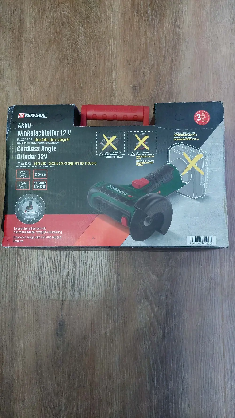 Polizor unghiular Parkside 12 V PWSA 12 C2,19.000 rpm,76 mm