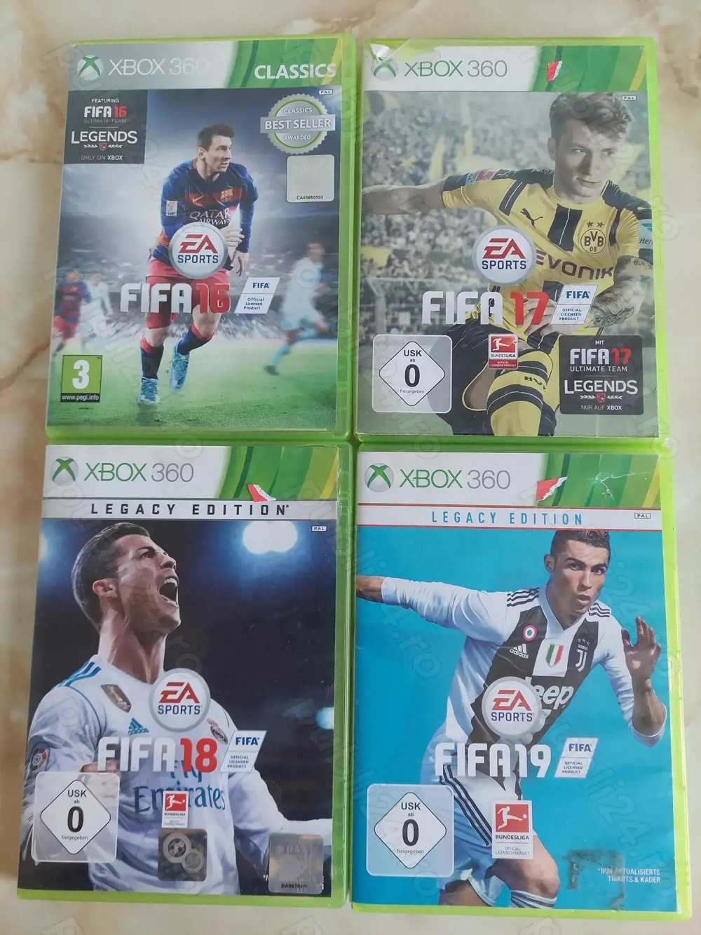 [Xbox360] Vând FIFA 16, 17, 18 și 19 originale pentru Xbox 360 [poze reale]