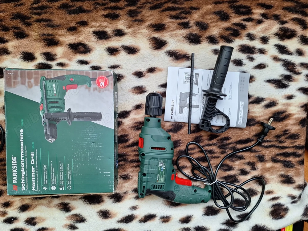 Bormasina  cu percutie, parkside, 220 v, turatie 3200, max 49000 percutii