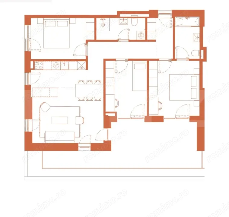 Comision 0! River by Hexagon, Apartament 4 camere, 81 MP, Logie 26 mp 