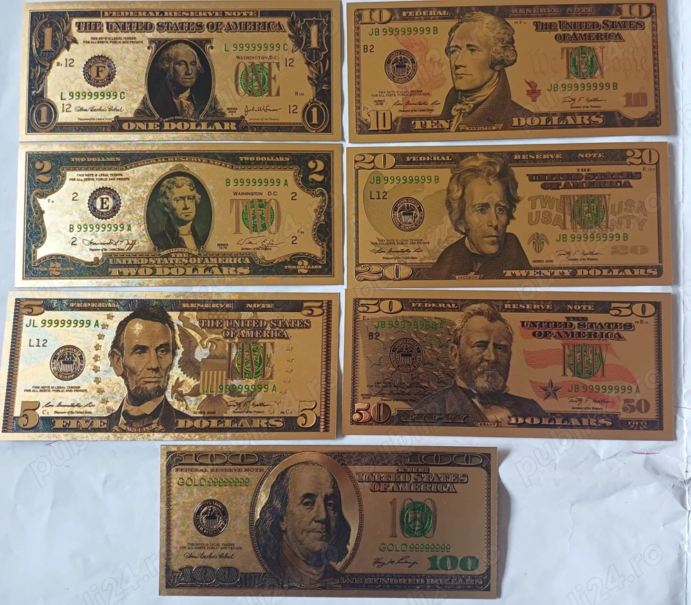 Set 7 bancnote americane