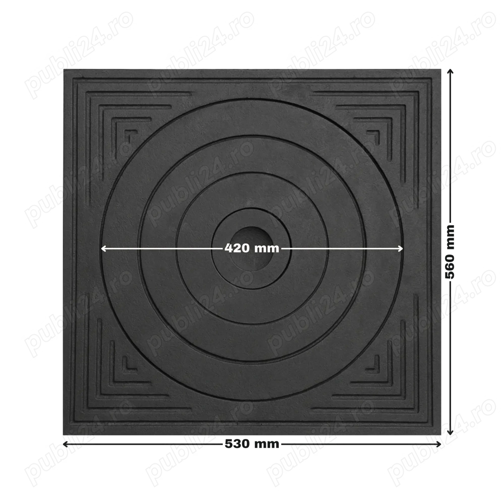 Plita din fonta 560 x 530 mm, grosime 17 mm