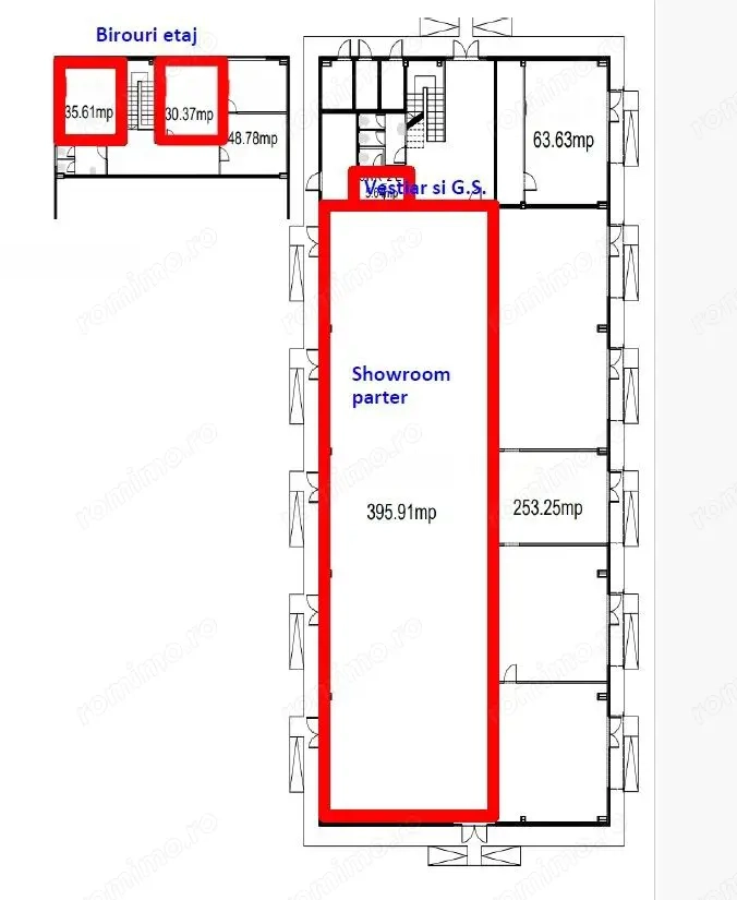 Spatiu showroom/depozitare si birouri zona comerciala Afumati