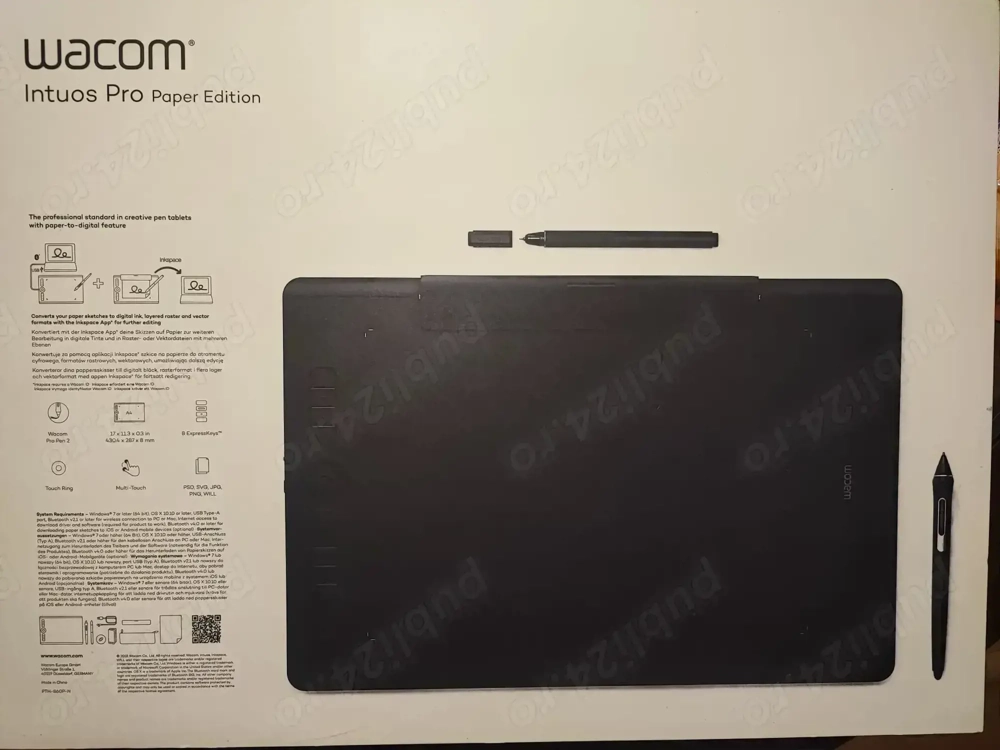 Tableta grafica Wacom Intuos Pro Paper Edition - nescoasă din cutie