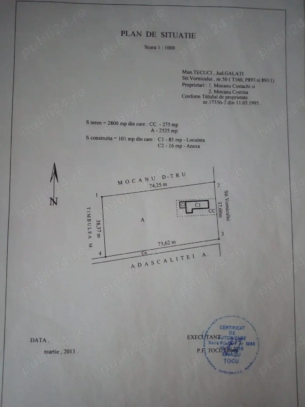 Casa cu teren de vânzare-Satu Nou