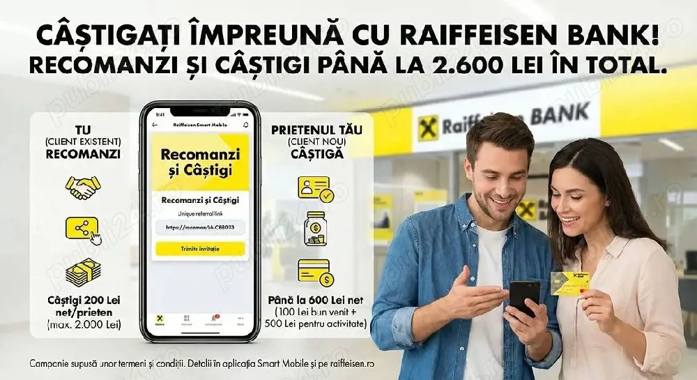 Bonus la deschiderea contului Raiffeisen (invitație)