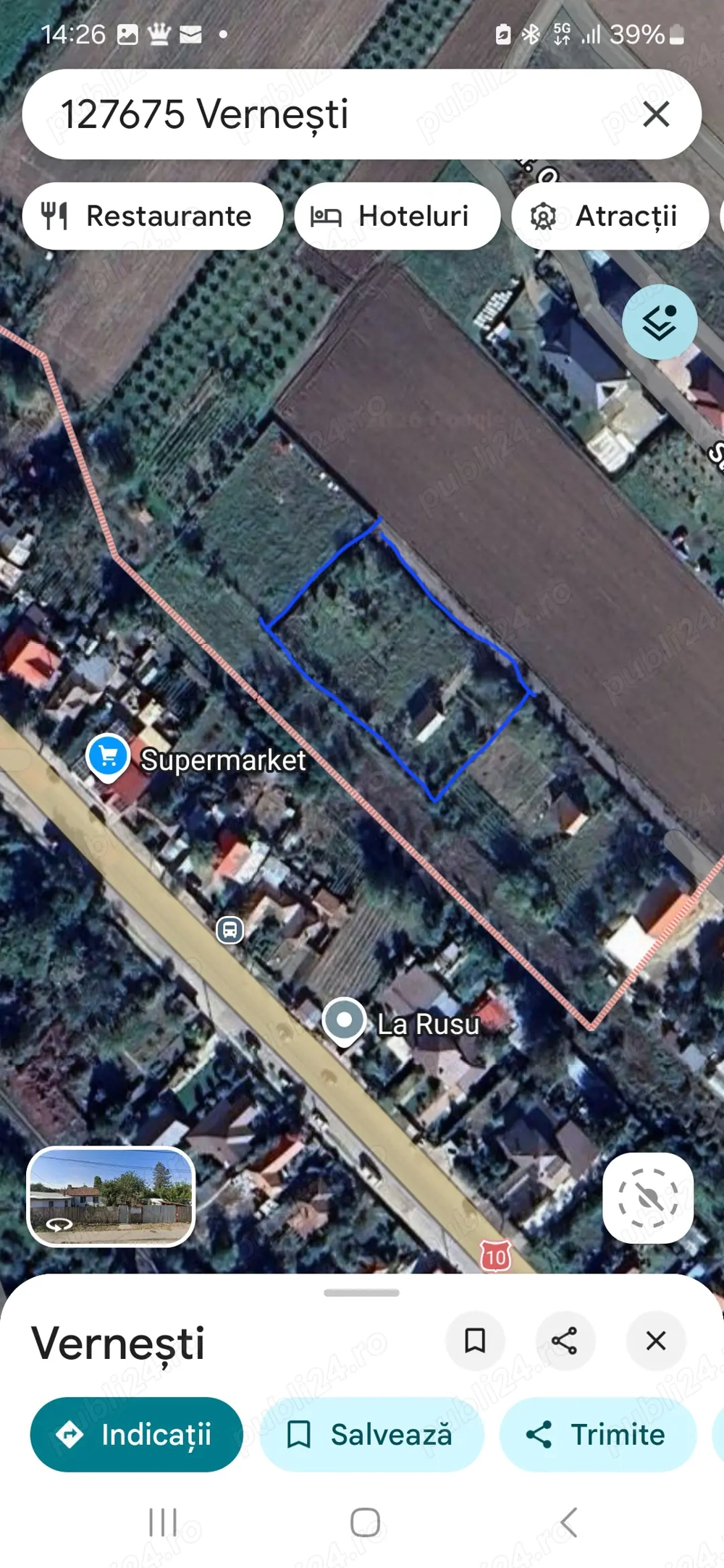Particular, vând teren intravilan 2053 mp, în sat Vernesti jud Buzău 