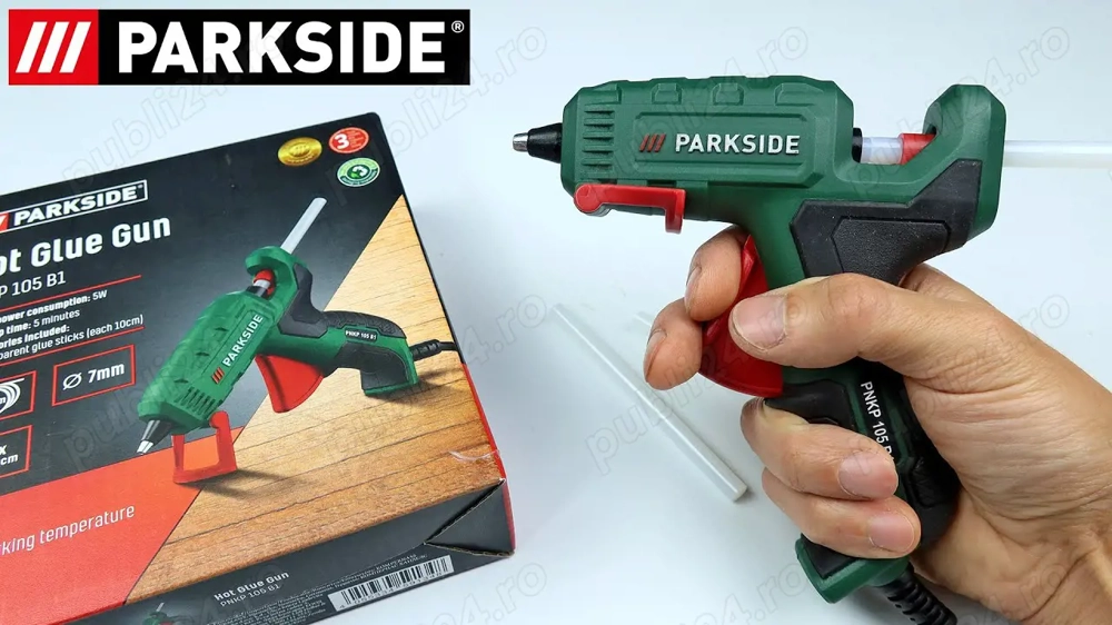 Pistol de lipit la temperatura joasa Parkside PNKP 1-5 B1, cu batoane silicon