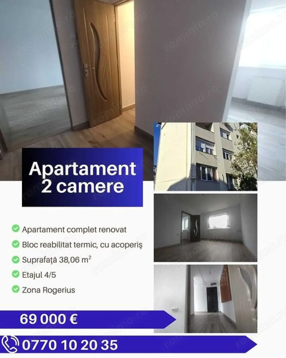 Apartament 2 camere complet renovat 69.000 euro