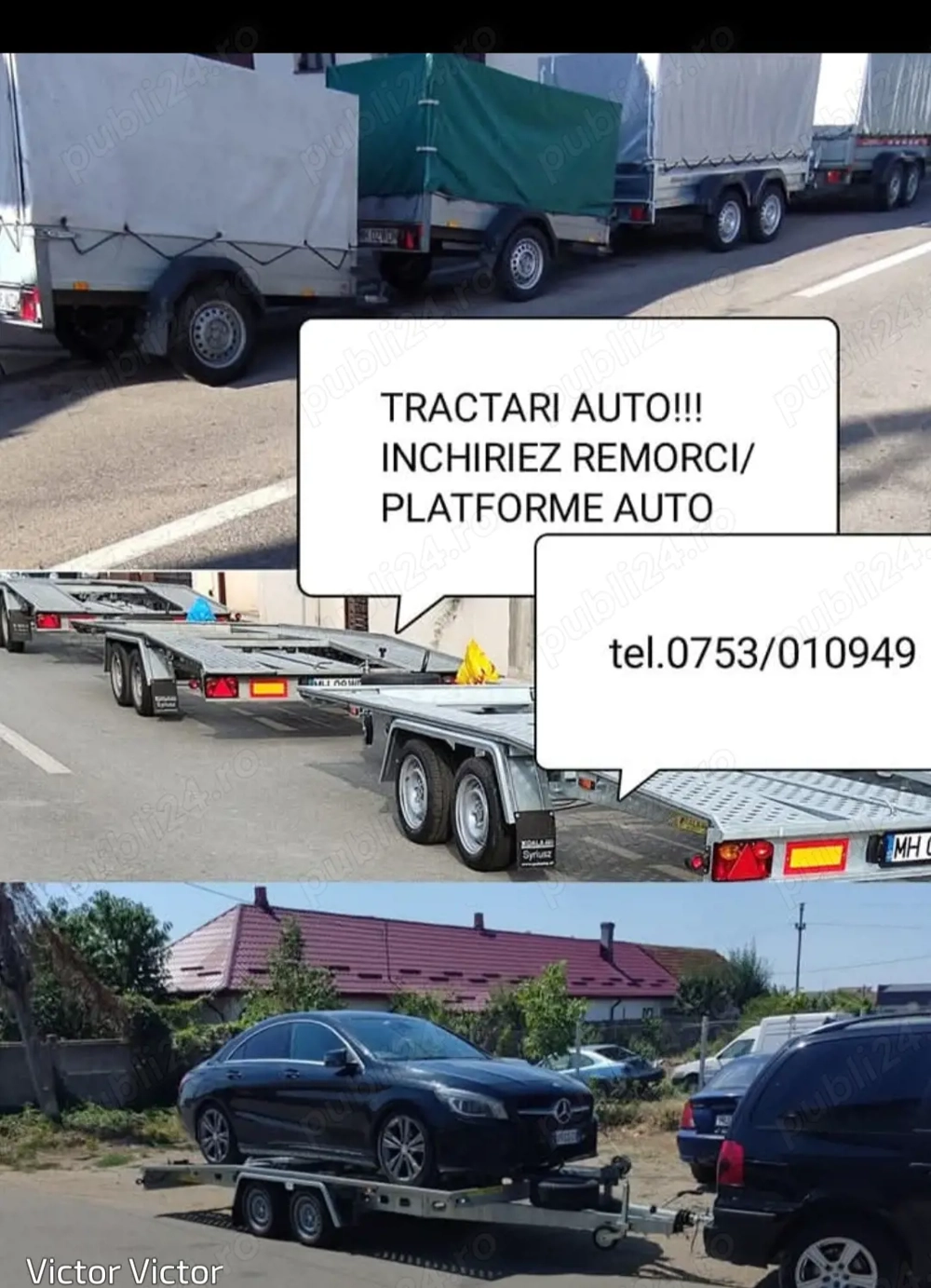 Inchiriez  inchirieri   remorca-platforma auto