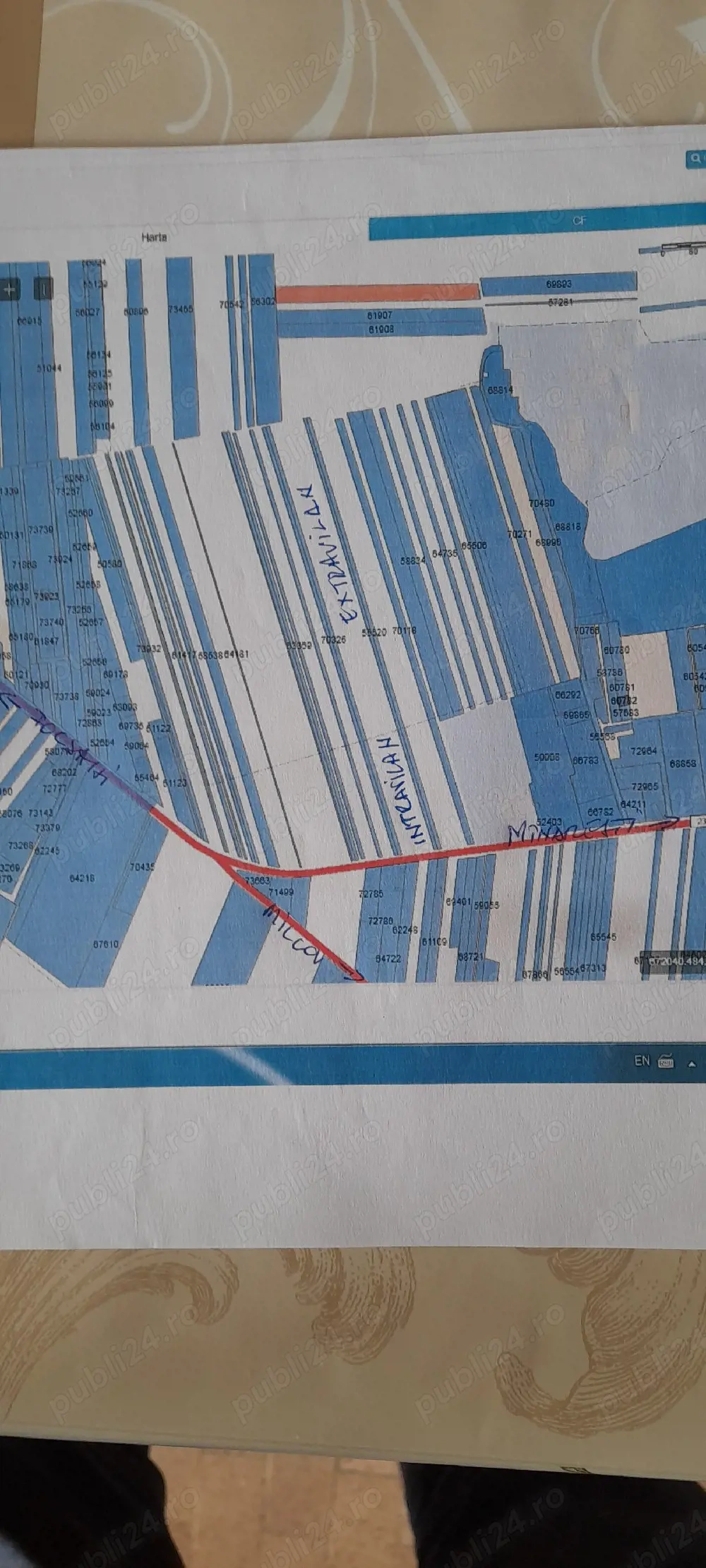 Vind teren intravilan si extravinal 