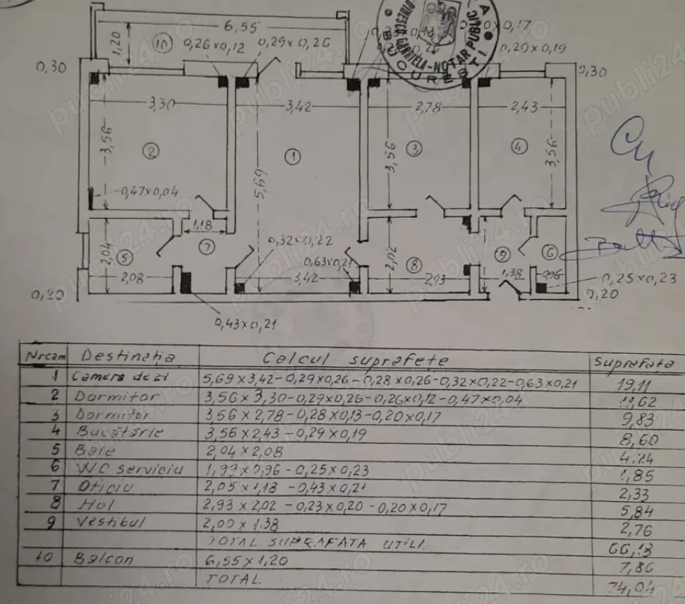Apartament 3 camere, 74mp, 1985, Militari Apusului