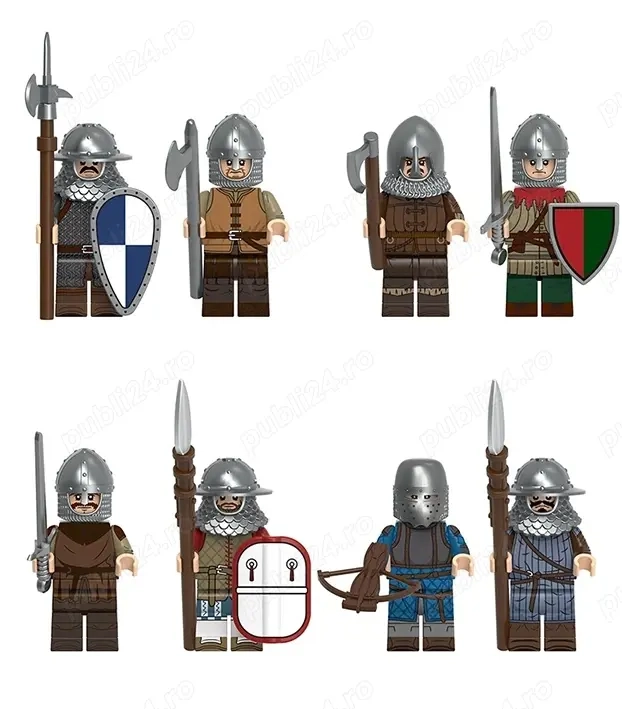 Set 8 Minifigurine tip Lego Medieval Warriors pack3