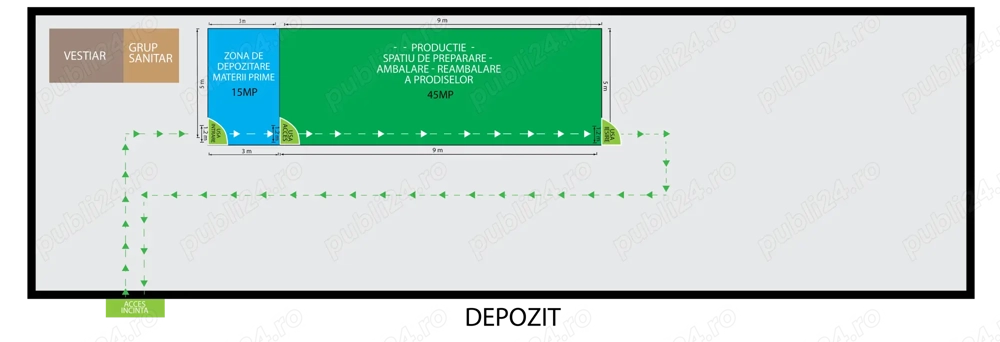 Vânzare spațiu producție modular 60 mp   panouri sandwich 80mm | Afumați Doraly