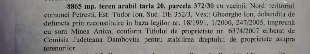 vand teren arabil com. Visina, jud Dâmbovița 