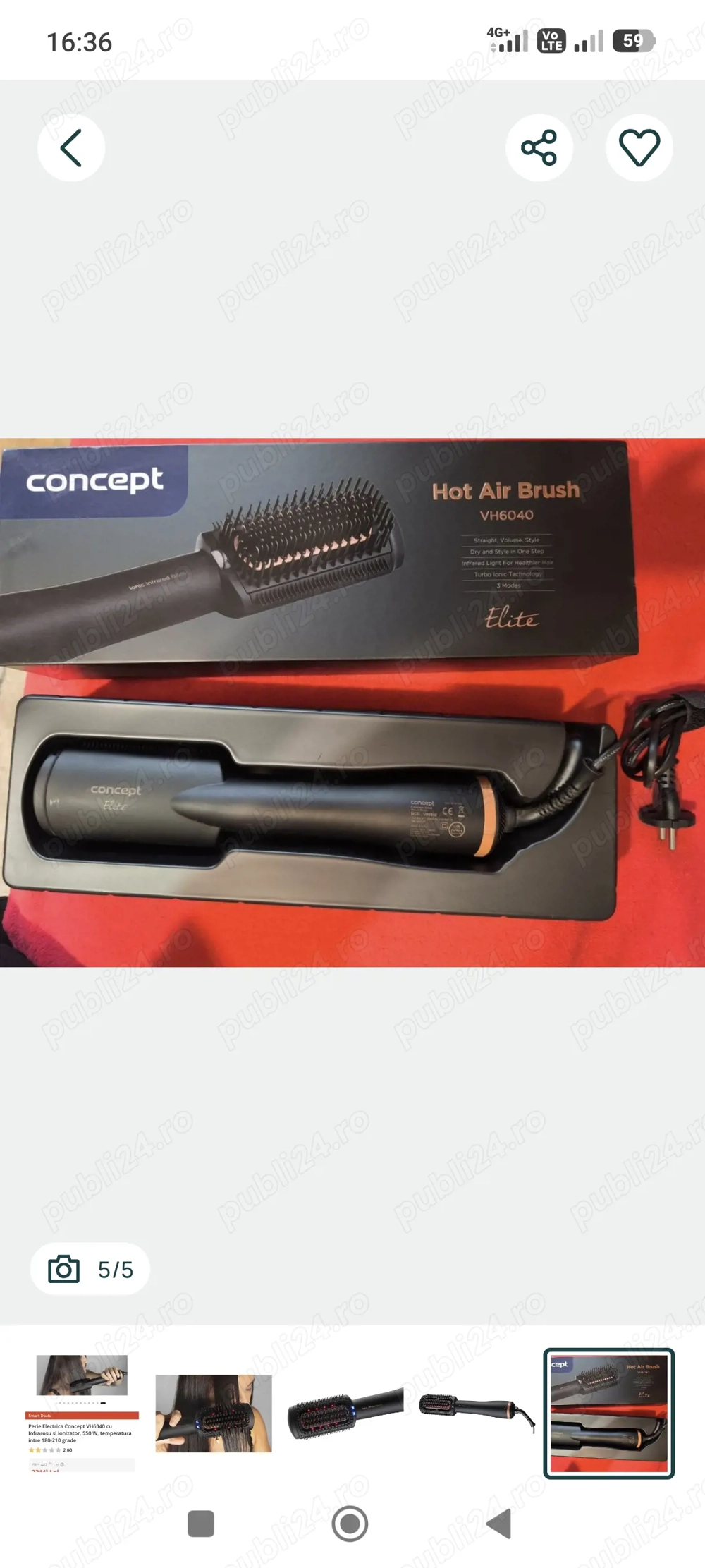 Perie Electrica Concept VH6040 cu Infrarosu si ionizator