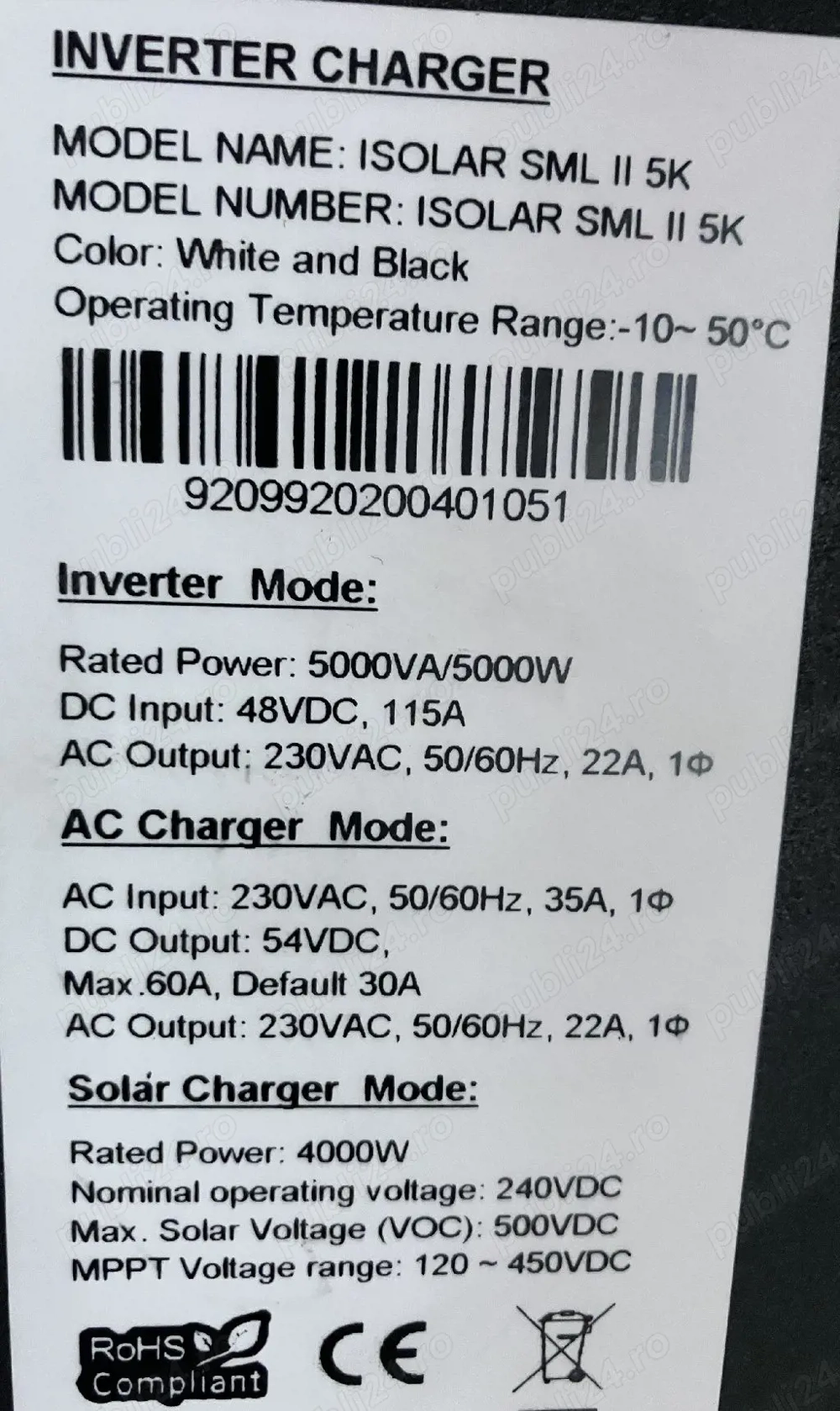 Invertor hibrid 5 kW