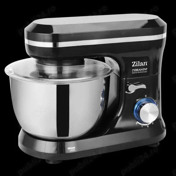 Mixer cu bol din inox ZILAN ZLN-1215, 1000 W, Bol 4.5 L inox, 8 Viteze