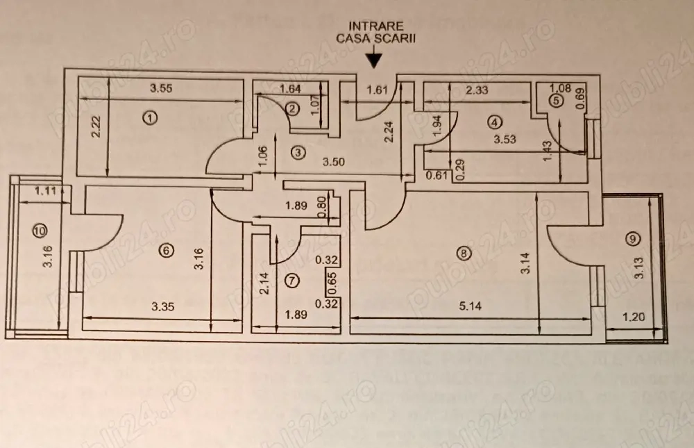 SCHIMB apartament cu 3 camere decomandat 