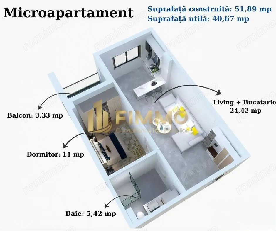 Microapartament | 52 mpt | 2 camere | Complex nou | Suceava | ID:1643