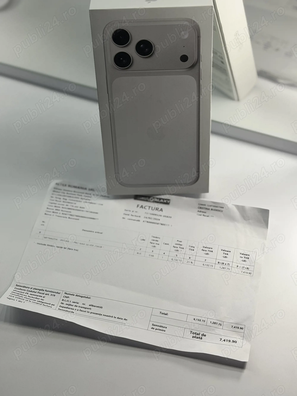 Vând iPhone 17 pro Max nou sigilat cumpărat astăzi factura 