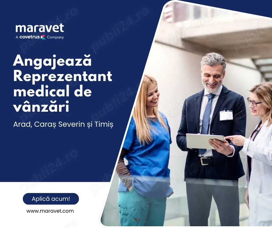 Maravet angajează Reprezentant Medical de Vânzări  - Zona de Vest (Arad, Caraș-Severin, Timiș)