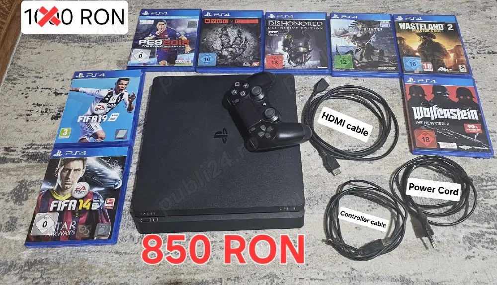 Playstation 4 Slim 1TB, PS4 , 1 Controller + 8 Jocuri 