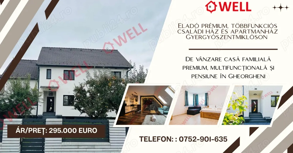 De vânzare casă familială premium, multifuncțională și pensiune în Gheorgheni pe strada Vărarilor