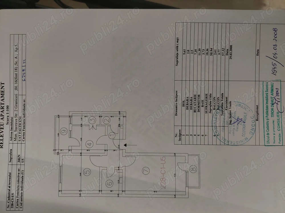 Vand apartament 2 camere decomandate 