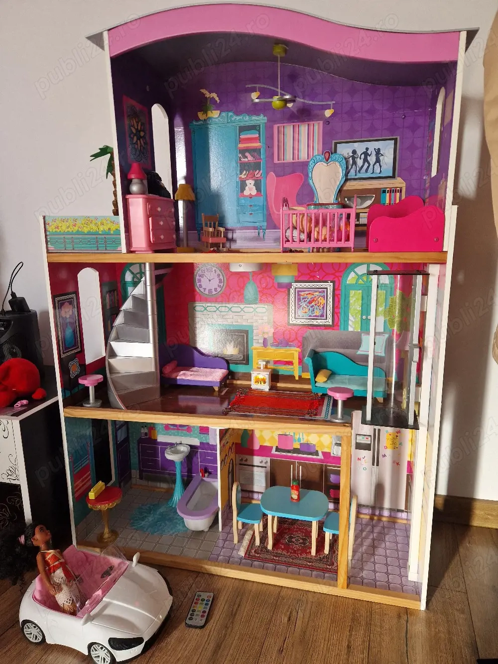 Căsuța mare pentru papusi lumini  lift Premium mdf lemn! 