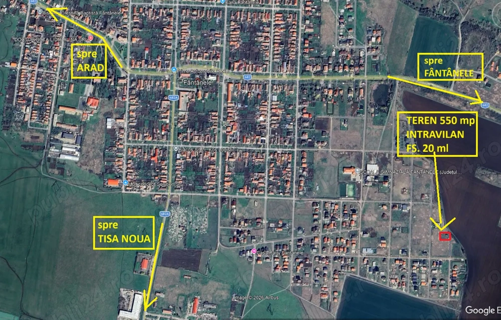 Teren intravilan 550 mp Fântânele în cartierul nou fs.20 ml  
