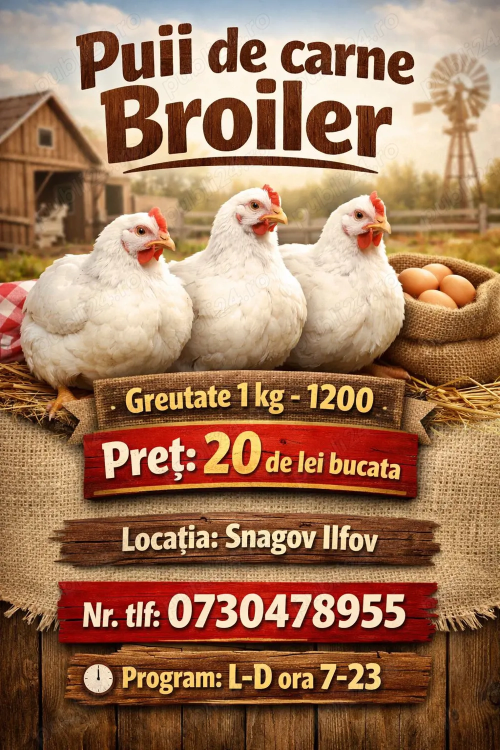 Puii de carne Bio calitatea 1 broiler 