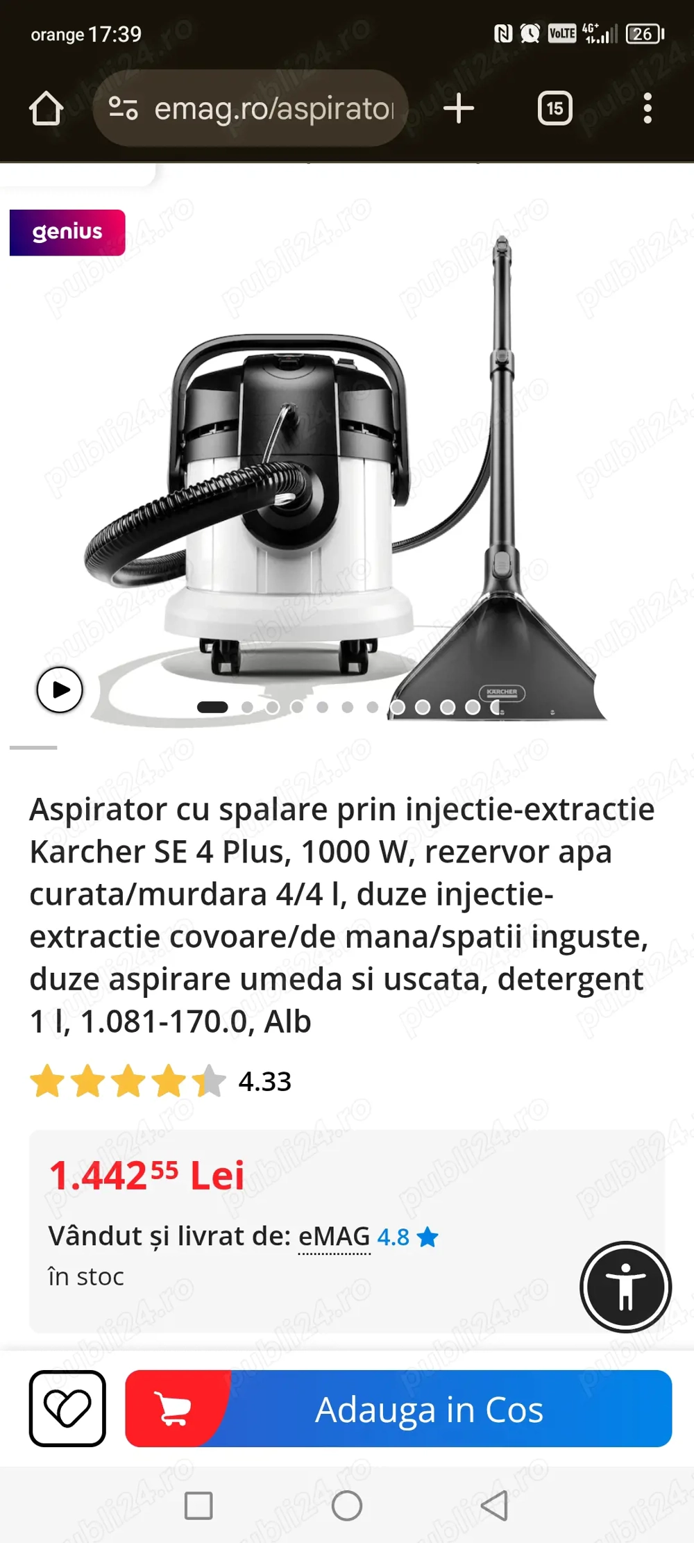 Se vinde aspirator profesional karcher 