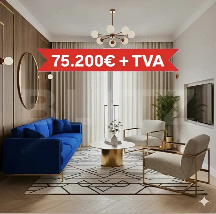 Apartament cu 2 camere, Etaj 1, Balcon, 1 loc parcare, Giroc