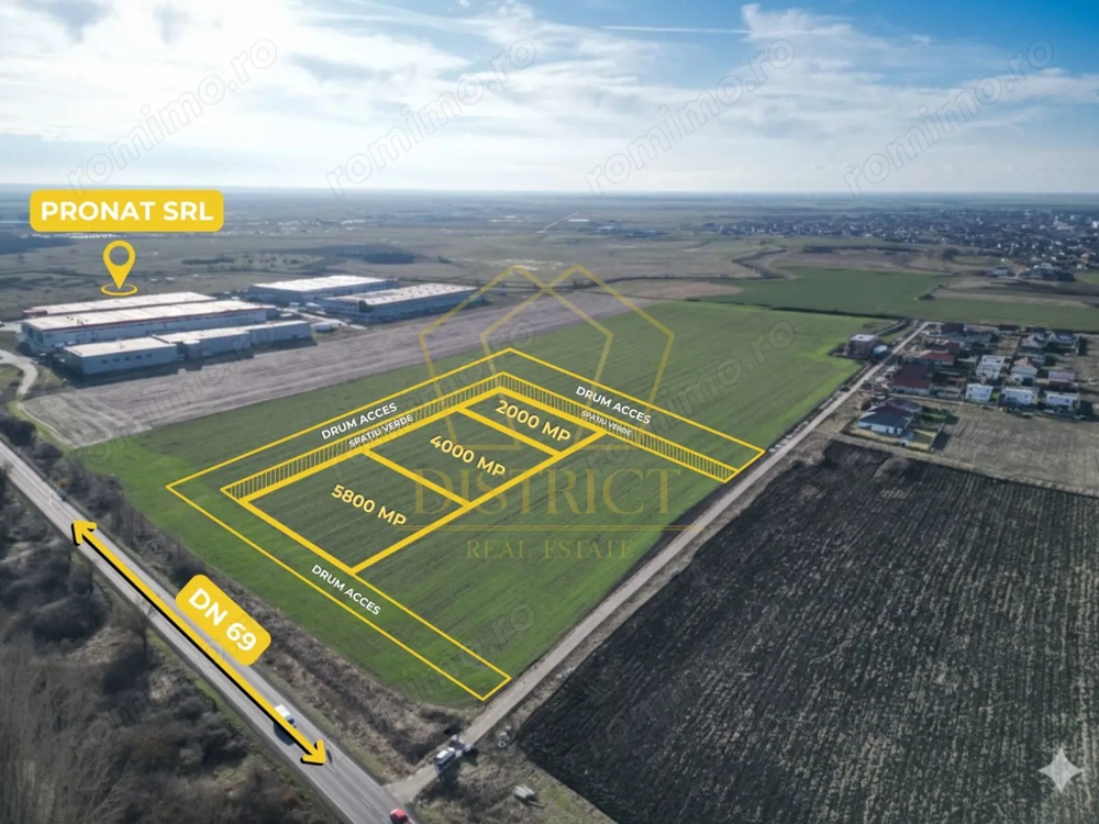 COM 0% Parcele de teren intravilan industrial cu utilitati | Sanandrei