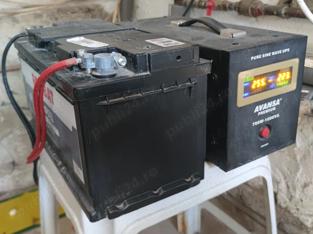 UPS centrala termica Avansa 700W + baterie Rombat semitractiune 100 AH