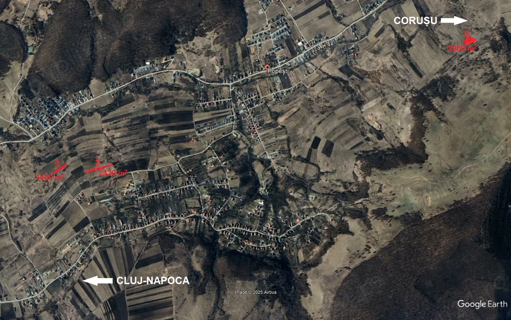 Vand terenuri extravilane in Popesti, com. Baciu