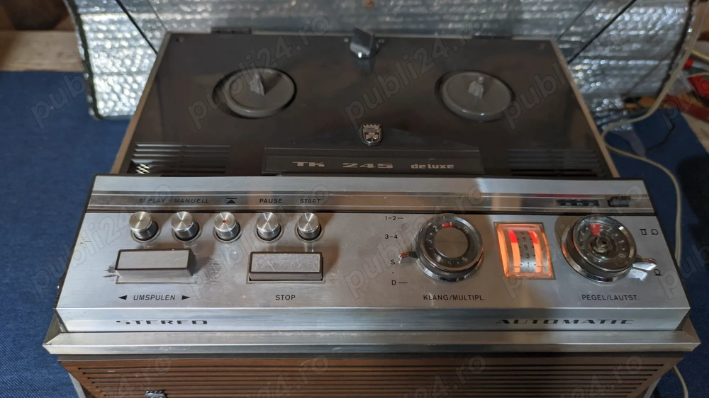 Magnetofon Vintage Grundig TK 245 Deluxe   Stereo, Hibrid Lămpi