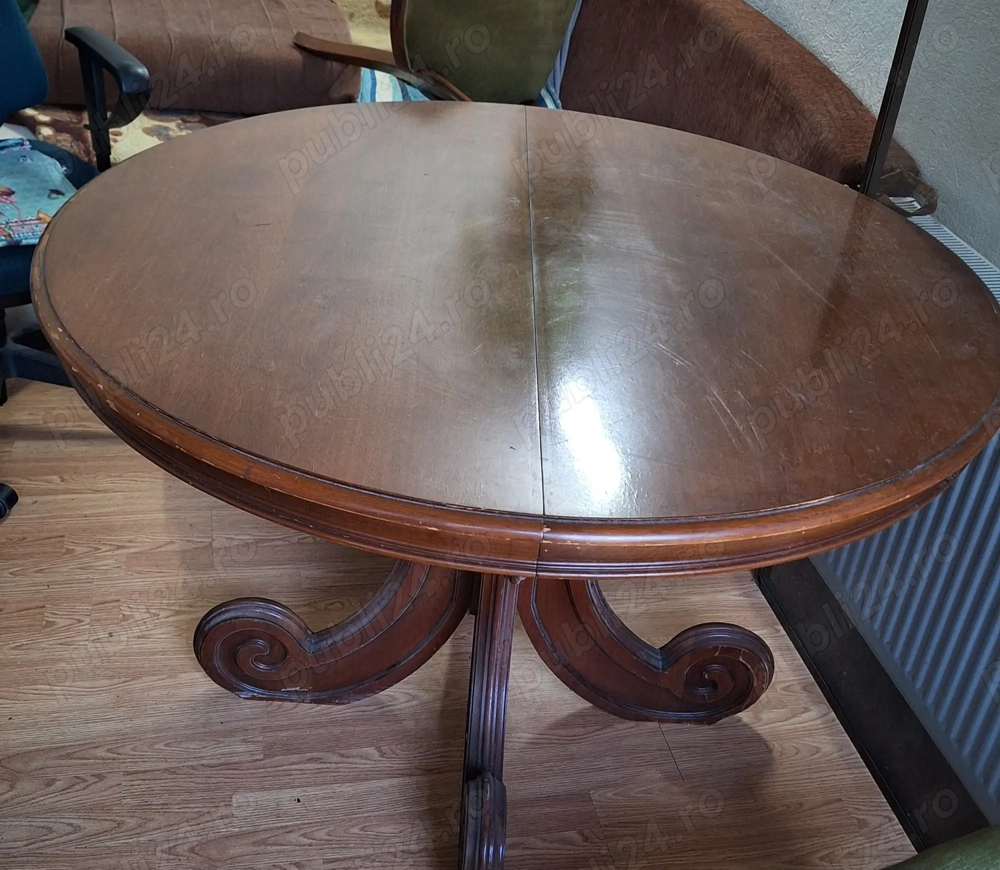 Set masa cu 6 scaune, lemn masiv