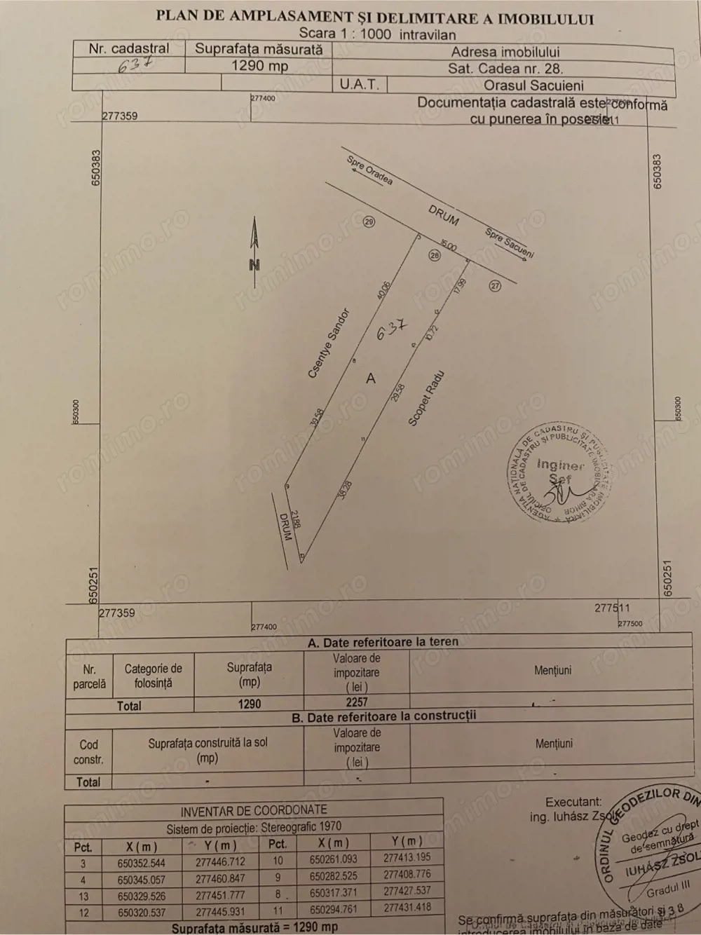 Teren de vânzare în Cadea!!!