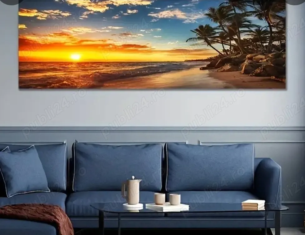 Tablou Exotic Apus Soare Caraibe Pânză Canvas 150cm