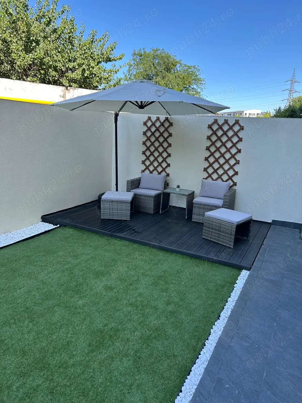 Apartament 2 camere de închiriat, Parter, terasă 40mp, Citadella Garden, Chiajna