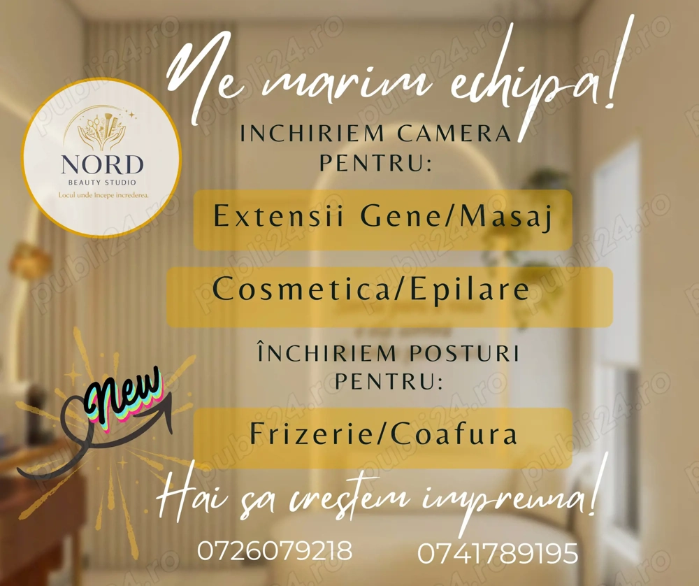 Închiriez camera sau post de lucru într-un salon ce se deschide din 1 aprilie 