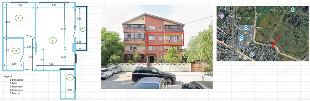 Vanzare apartament 2 camera, mobilat, locatie excelenta - malul Deltei Vacaresti,sector 4 Bucuresti